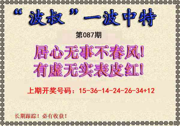087期波叔一波中特[图]
